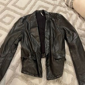 Free People black leather jacket